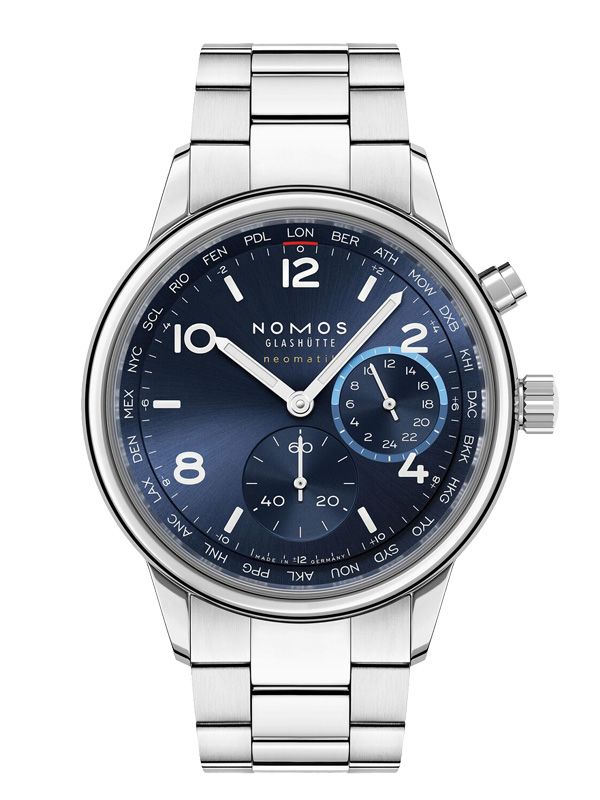 Club Sport neomatik Weltzeit blau